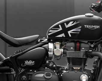 Union Jack Tank Sticker Decal Accessory For Triumph Bobber Speedmaster - Silver (TFC A)
