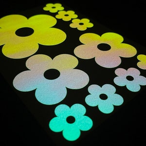 Flower (Assorted) OPAL Glow in the Dark Stickers Peel and Stick Light Switch Decals