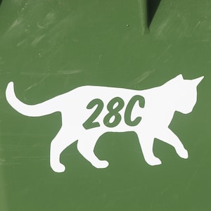 Walking Cat Wheelie Bin Sticker - Gloss