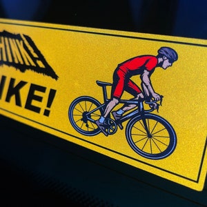 REFLECTIVE Think Bike CYCLIST Bicycle Bike Road Safety Car Bumper Window sticker
