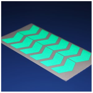 GREEN Reflective 2 Inch Chevrons (x12) Die-Cut Vinyl Stickers Decals - Motorcycle Car Bike Motorbike Caravan Trailer Motorhome Camper Truck
