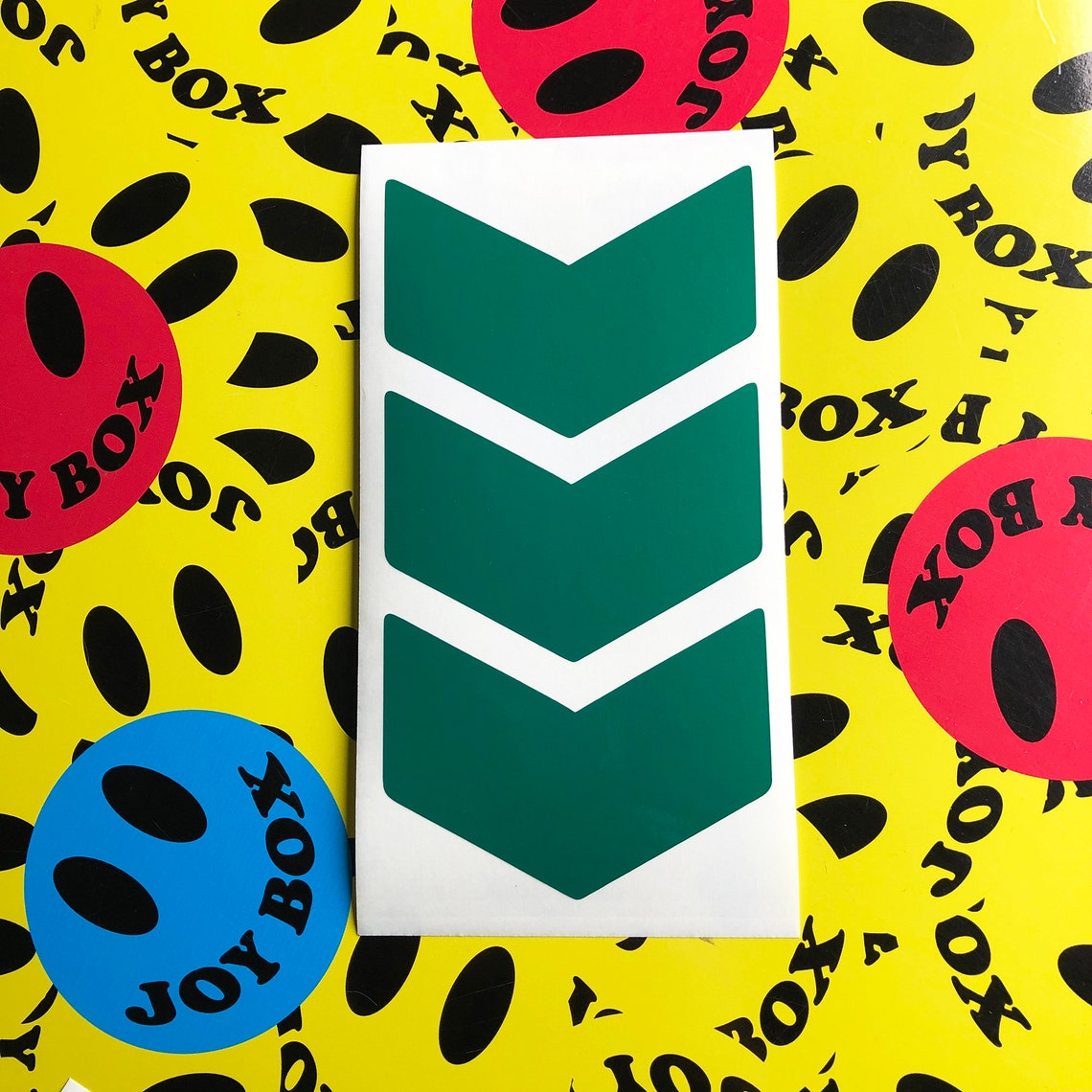 Reflective Stickers 4 Inch GREEN Chevrons (x3) Die-cut Vinyl Decals ...
