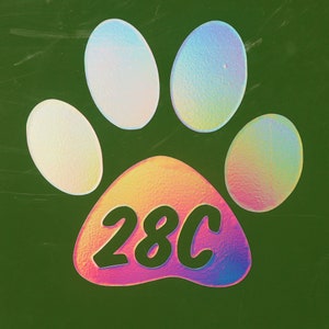 Dog Paw Wheelie Bin House Number Sticker Rainbow *effect*