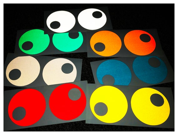 Veloviz Reflective Googly Eyes LARGE Die-cut Vinyl Cargo Bike Stickers  Decals 