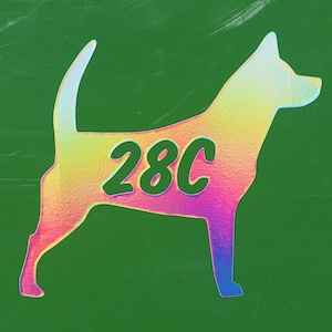 Dog Wheelie Bin House Number Sticker Rainbow *effect*
