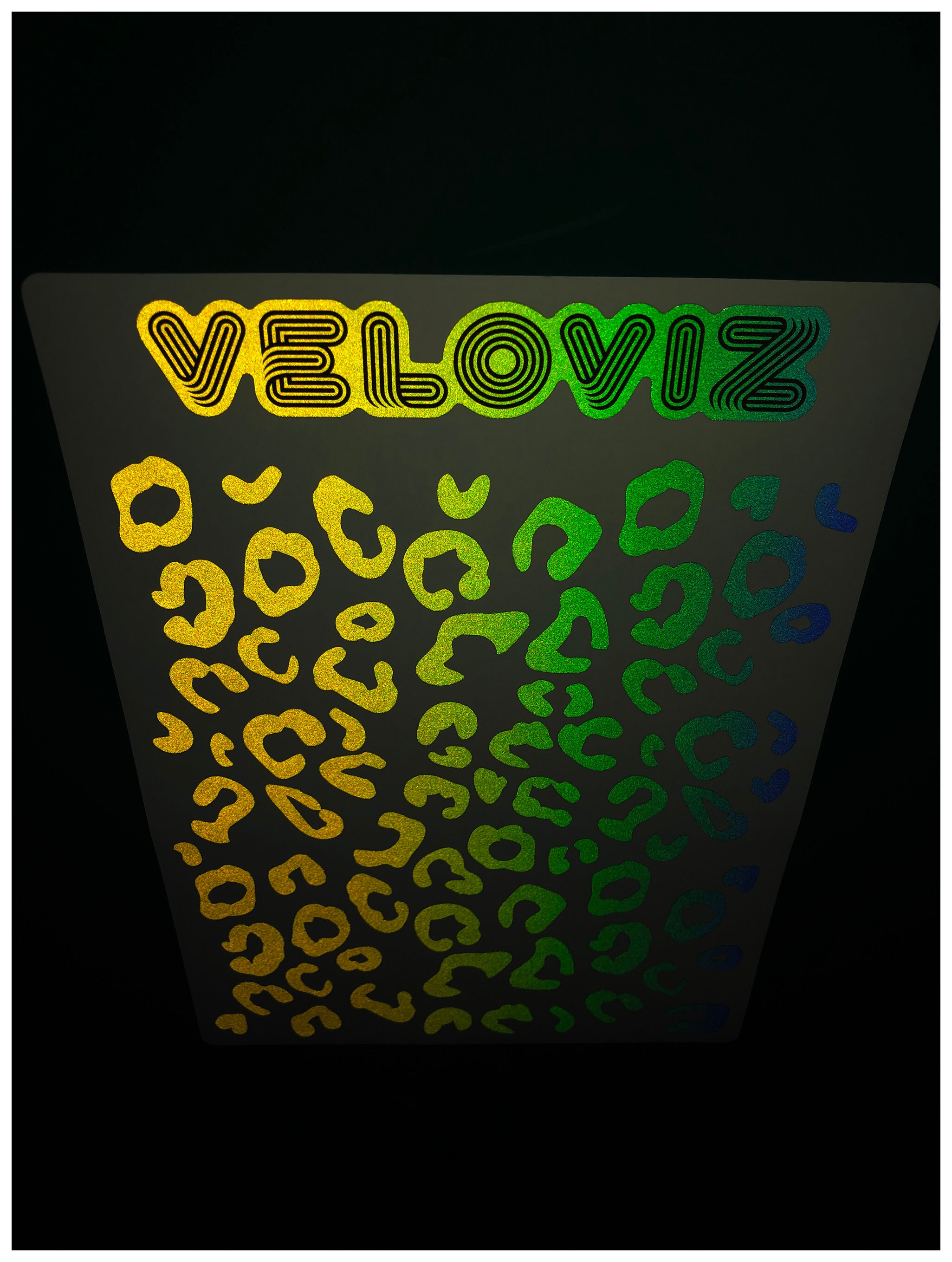 Autocollants Vélos Réfléchissants Veloviz – Motif Léopard Fondu A4 – Lot De Stickers Sécurité