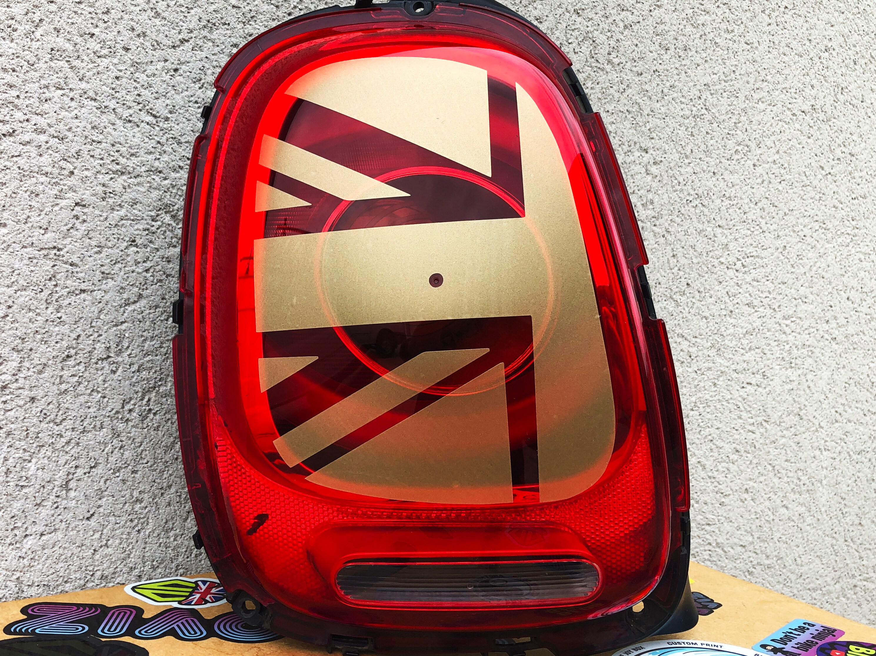 GOLD ETCHED Union Jack Rear Tail Light Cooper Stickers Decals for MINI ...