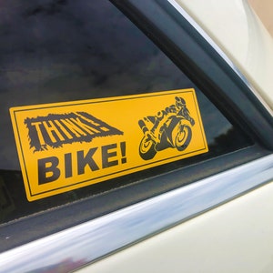 Think Bike Original Motorcycle Road Safety Printed Self Adhesive Car Sticker Decal