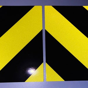 Reflektierende Chevron Blätter Auto LKW Van Anhänger Aufkleber - Gelb / Schwarz