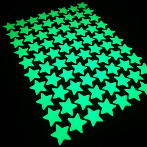 Glow In The Dark STARS (Extra Small) Stickers Peel and Stick Decals