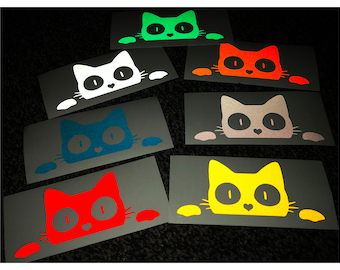 Veloviz Reflective Peeping Peeking Cat Die-Cut Vinyl Cargo Bike Stickers Decals