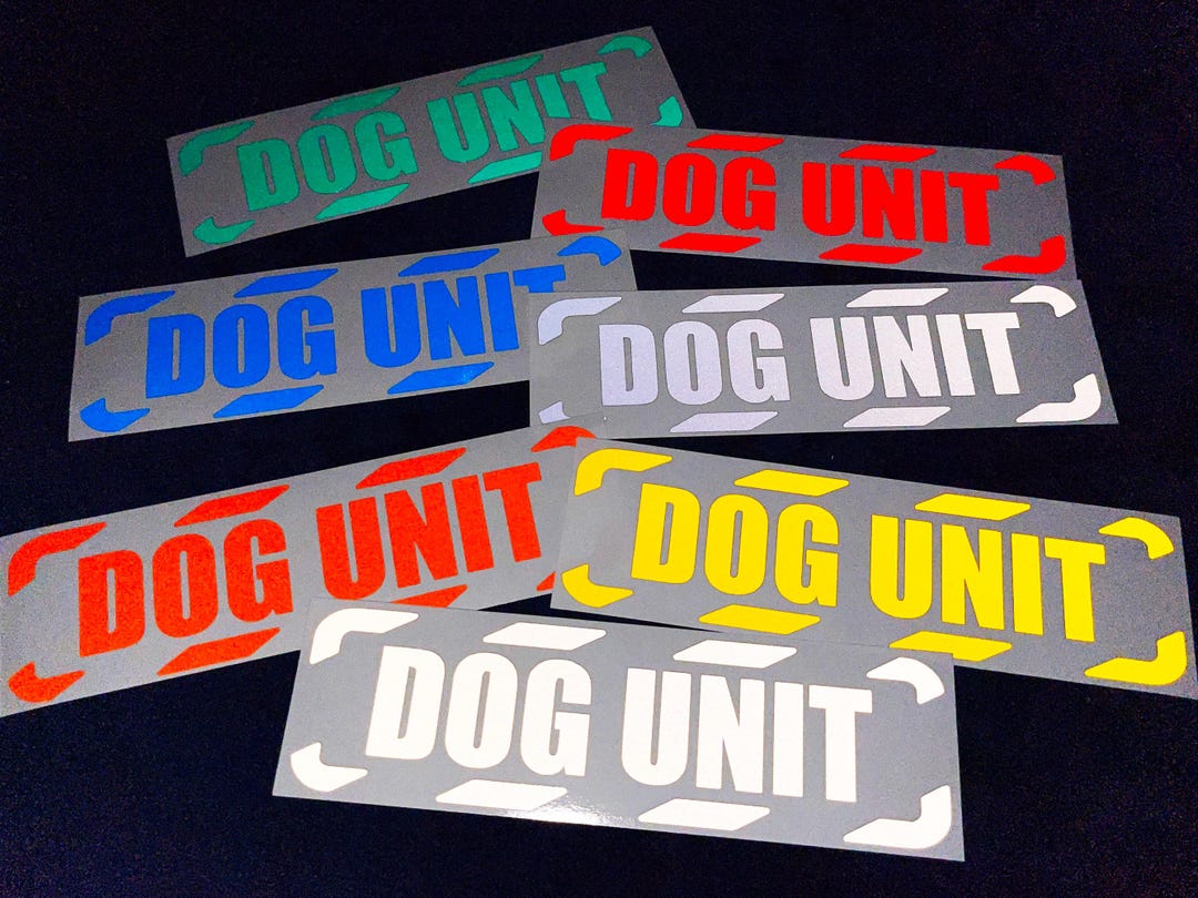 DOG UNIT Die Cut Reflective K9 Handler Security Patrol Car Van Stickers ...