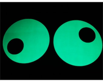 Googly Eyes (Large) Glow in the Dark Stickers Peel and Stick Decals