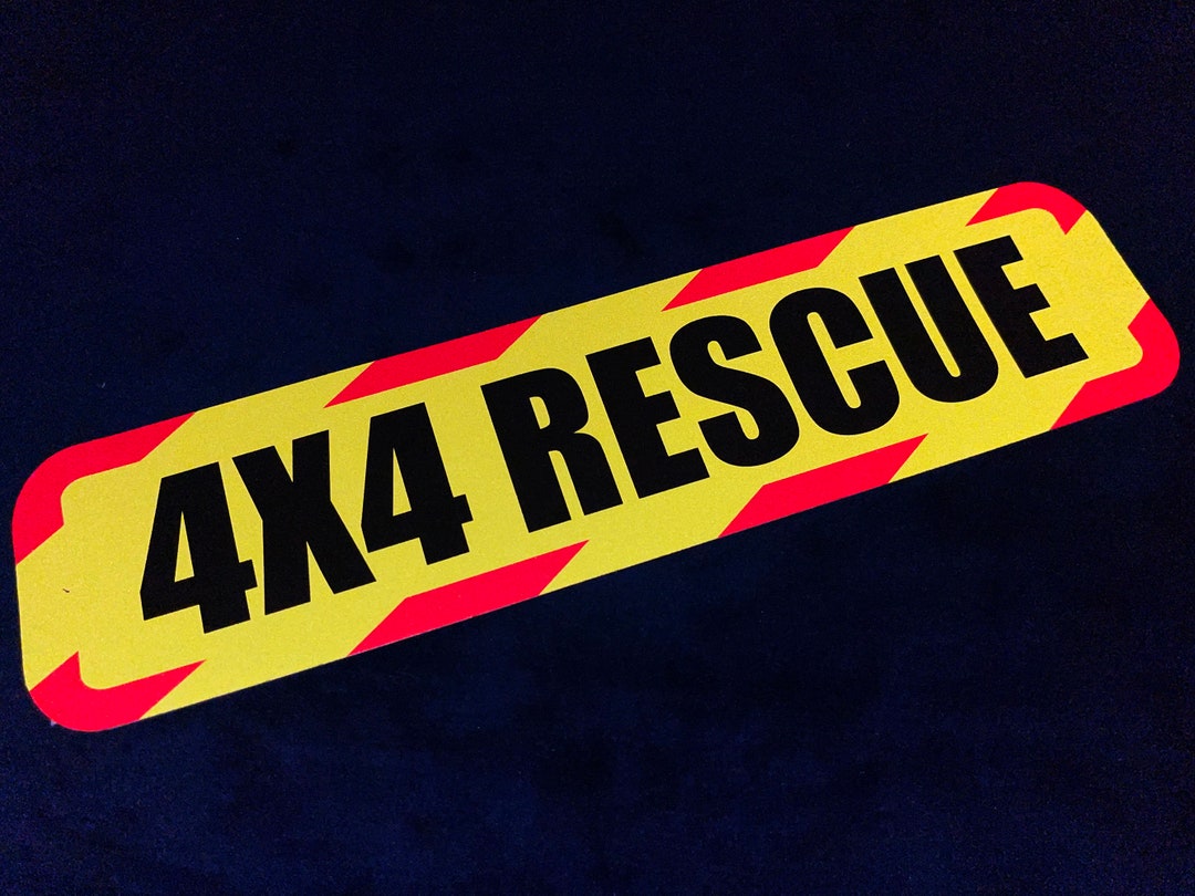 Heavy Rescue Sticker Reflective 30cm 4x4 RESCUE CHEVRON off Road Pickup Truck Stickers ...