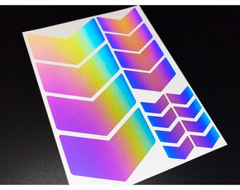 Pegatinas reflectantes para bicicleta Chevron (surtidas) con arcoíris brillante