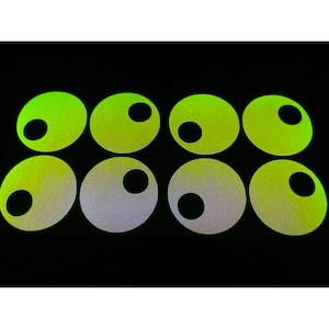 Kulleraugen (Medium) SUNSET OPAL Glow in the Dark Stickers Schälen und Stick Lichtschalter Decals