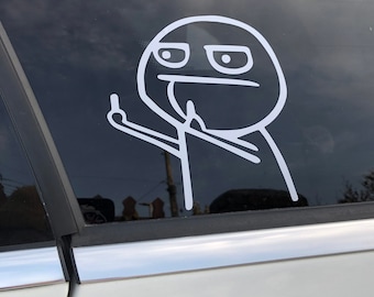 Middle Finger Dude Funny Die Cut Vinyl Sticker Decal for Car Window, Car Bumper, Water Bottle, Laptop,  Macbook, Journal