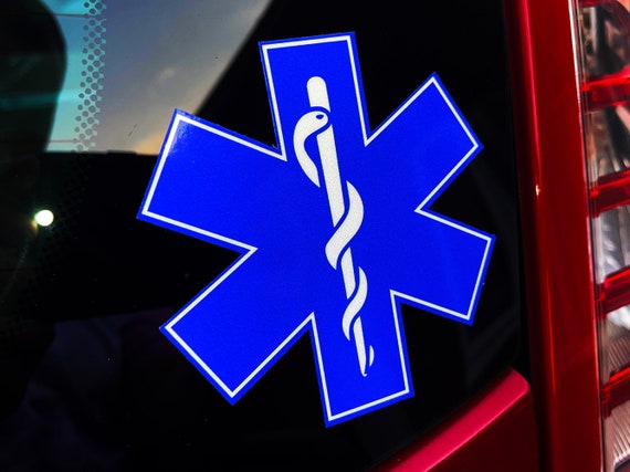 Blue Reflective Decal 3 Inch Blue Reflective Star Of Life Decal For Car Window Or Fire Helmet - EMS EMT Blue Fire Helmet Decal - Foto 11