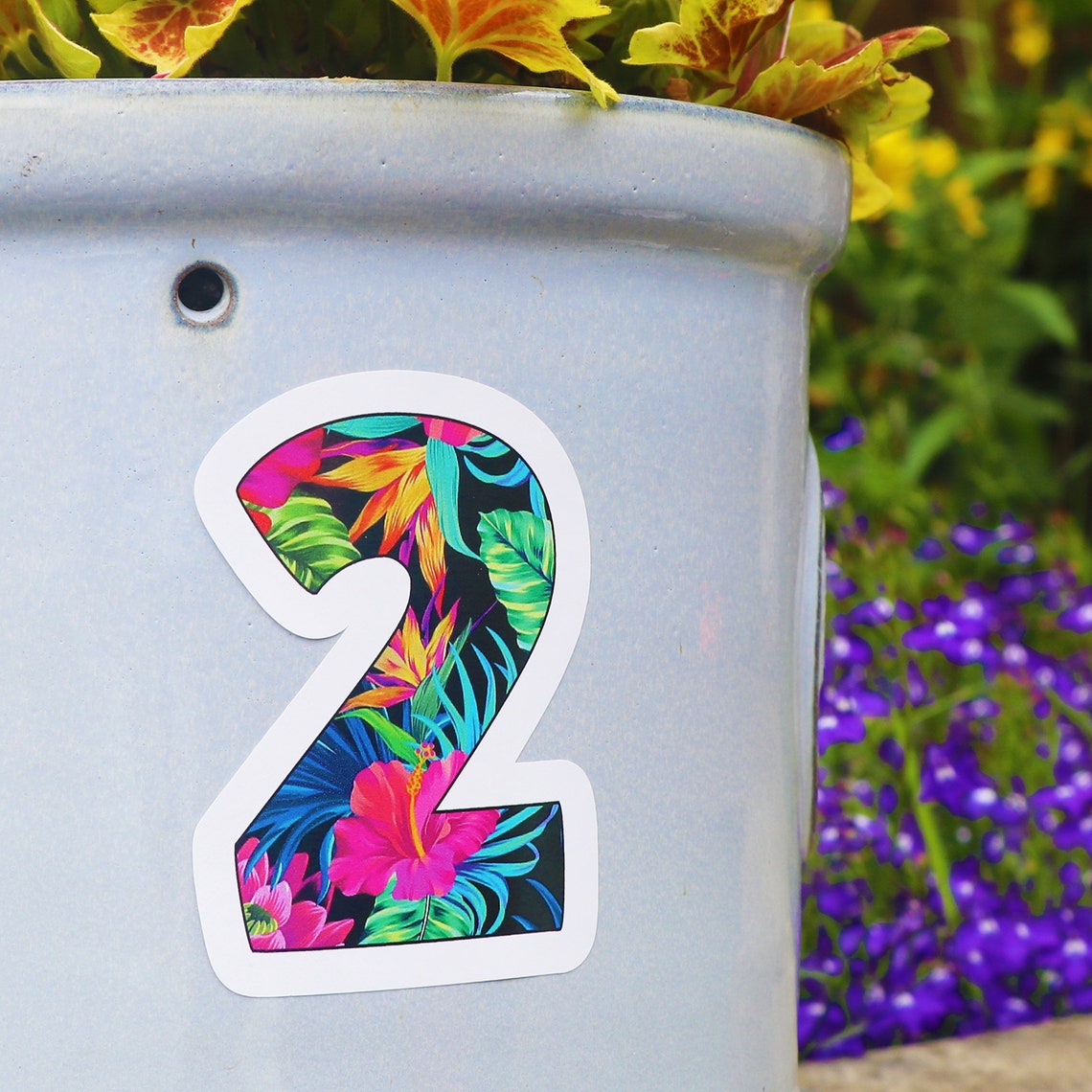 Wheelie Bin Number Stickers Hibiscus Etsy