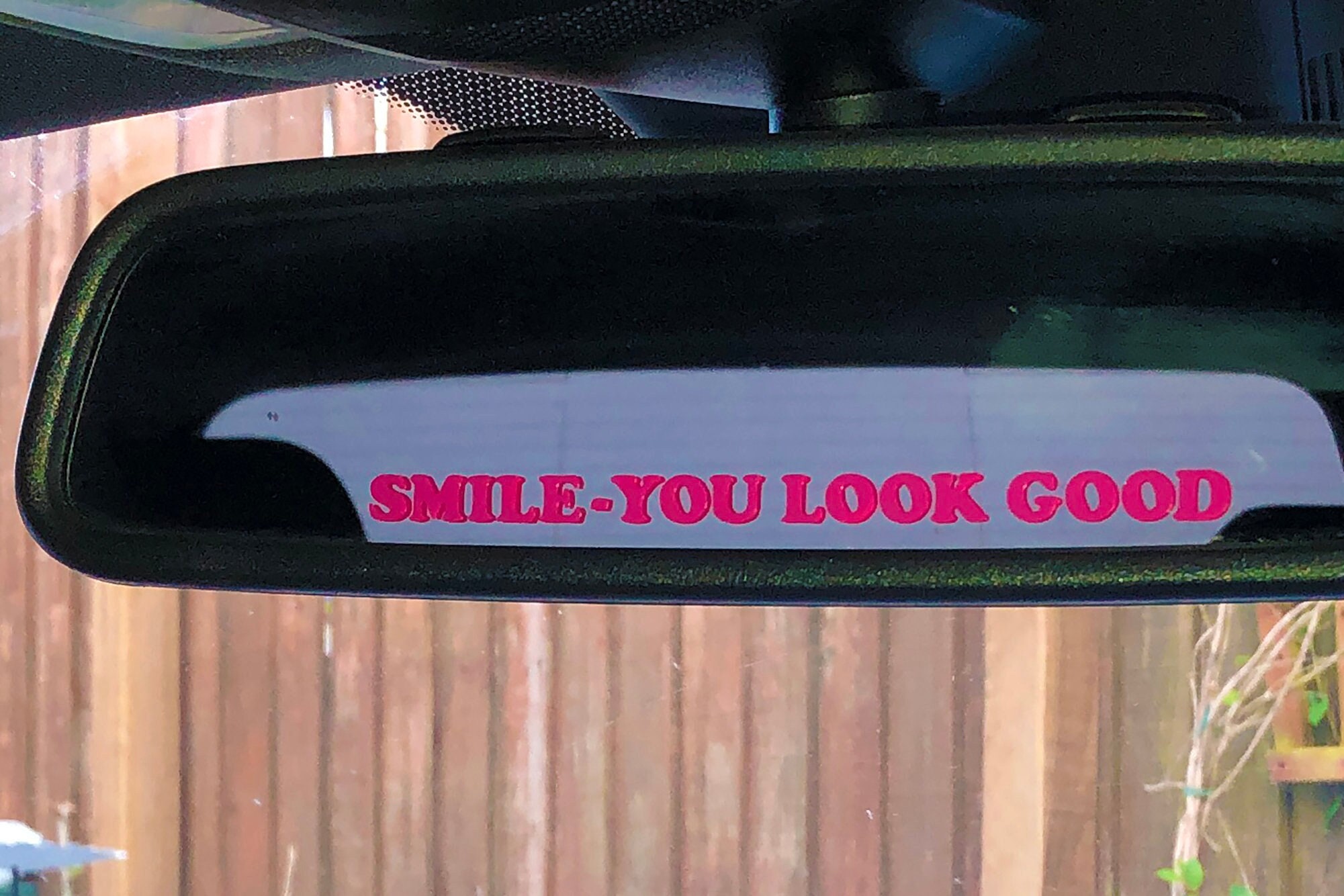 Smile You Look Good Die Cut Vinyl AutoSpiegel Aufkleber, Positive