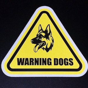 REFLECTERENDE Waarschuwingshonden DRIEHOEK Beveiligingshond K9 Handler Car Van Truck Sticker