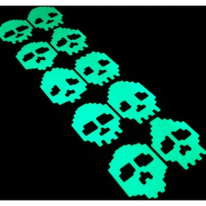 Skull (Small) Glow in the Dark Stickers Peel and Stick Decals