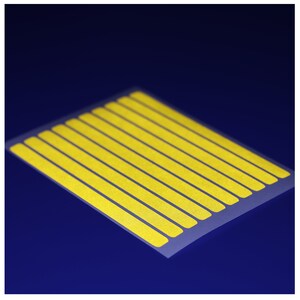 YELLOW Reflective Strip  (x10) Die-Cut Vinyl Stickers Decals - Car Motorcycle Bike Motorbike Caravan Trailer Motorhome Camper Truck