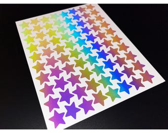 Pegatinas reflectantes para bicicleta con forma de estrella (extra pequeñas) y arcoíris brillante