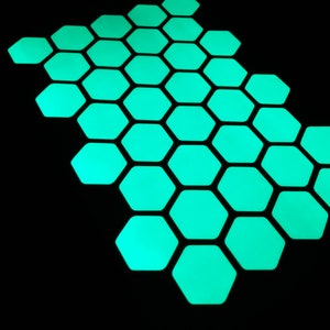 Hexagon (Medium) Glow in the Dark Stickers Peel and Stick Aufkleber