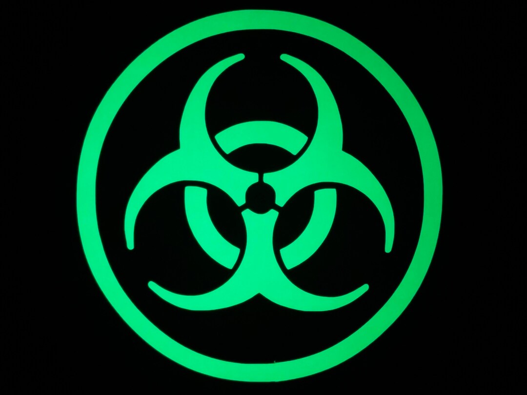 2x Glow in the Dark BIOHAZARD Stickers 9cm - Peel and Stick Decal for ...