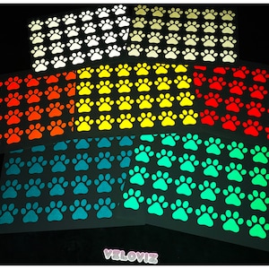 Veloviz Reflective Paw Print A4 Sheet Die-Cut Vinyl Cargo Bike Stickers Decals