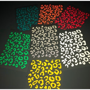 Veloviz-pegatinas reflectantes con estampado de leopardo, hoja A5, vinilo troquelado, pegatinas para bicicleta de carga