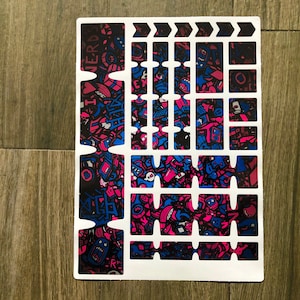 Fietsframe bescherming tape sticker sticker vinyl film voor MTB BMX EBIKE roze blauw doodles