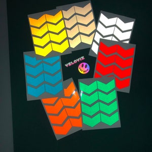 Veloviz Reflective 3 Inch Chevron Die-Cut Vinyl Cargo Bike Stickers Decals