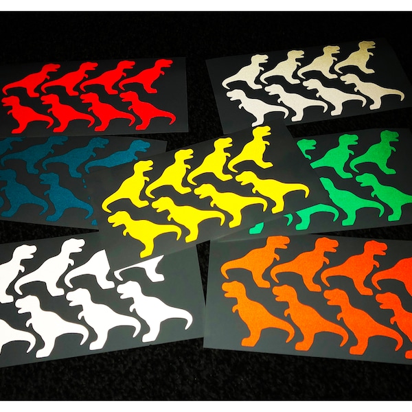 Veloviz Reflective Dinosaur T-Rex (SMALL) Die-Cut Vinyl Cargo Bike Stickers Decals
