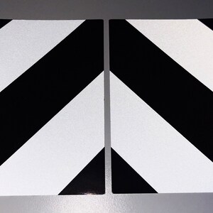 Reflektierende Chevron Blätter Auto LKW Van Anhänger Aufkleber - Schwarz / Weiß