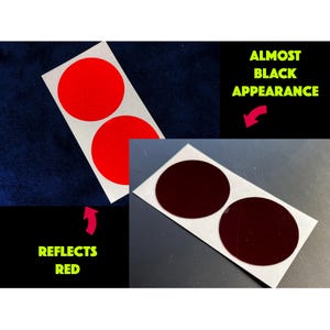 Veloviz Black STEALTH Reflective RED Motorcycle Fork Reflector Stickers ROUND