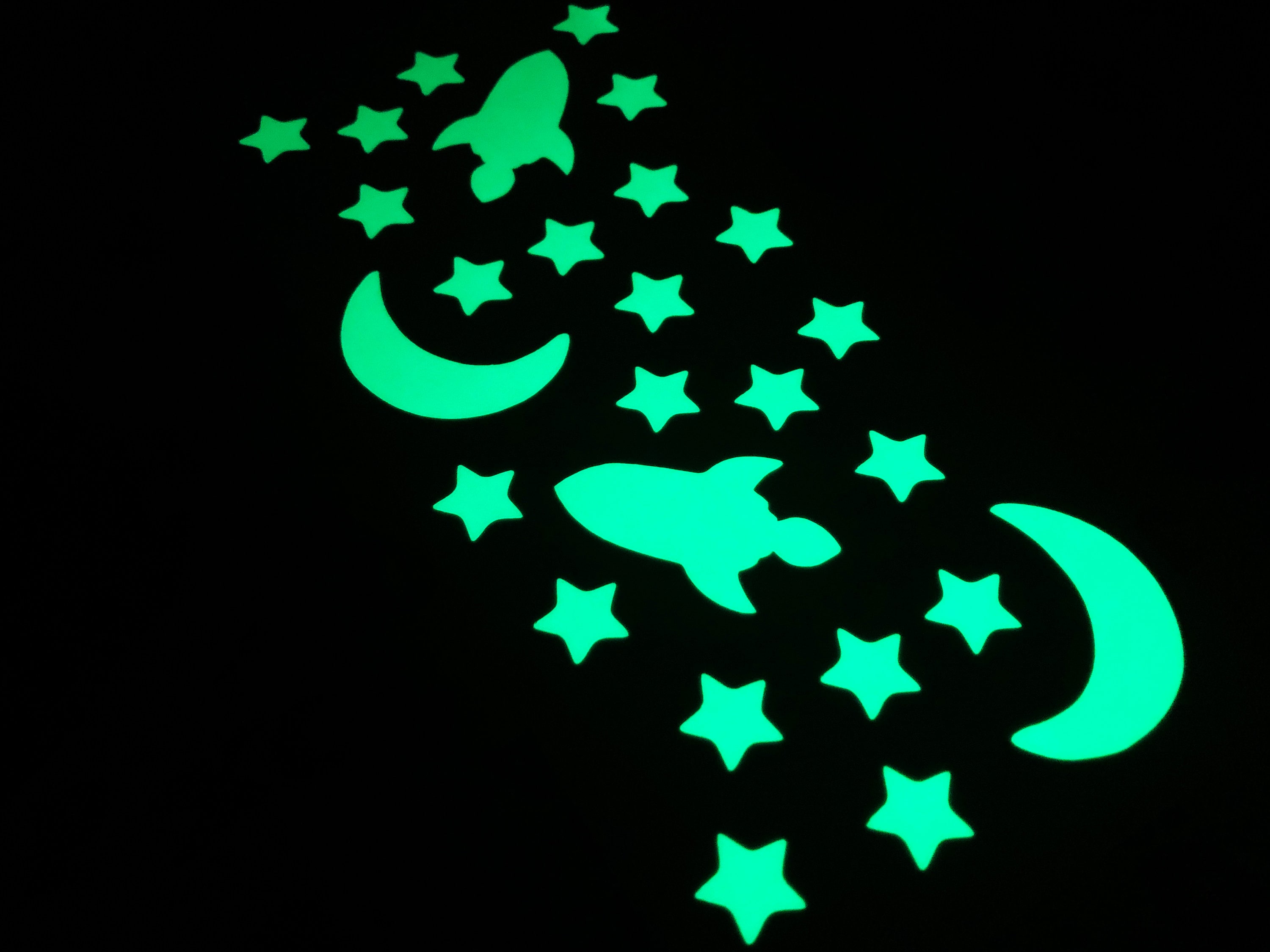 Glow In The Dark SPACE Stickers Peel and Stick Decals