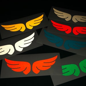 Veloviz Reflective Wings (Medium) Die-Cut Vinyl Cargo Bike Stickers Decals