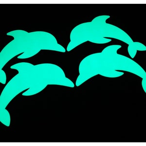 Dolphin (Medium) Glow in the Dark Stickers Peel and Stick Decals