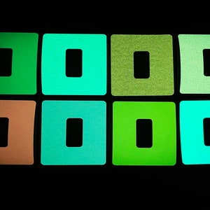 Glow In The Dark Coloured Rectangle Rocker Light Switch Surround Sticker
