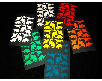 Veloviz Reflective Dinosaurs (SMALL) Die-Cut Vinyl Cargo Bike Stickers Decals