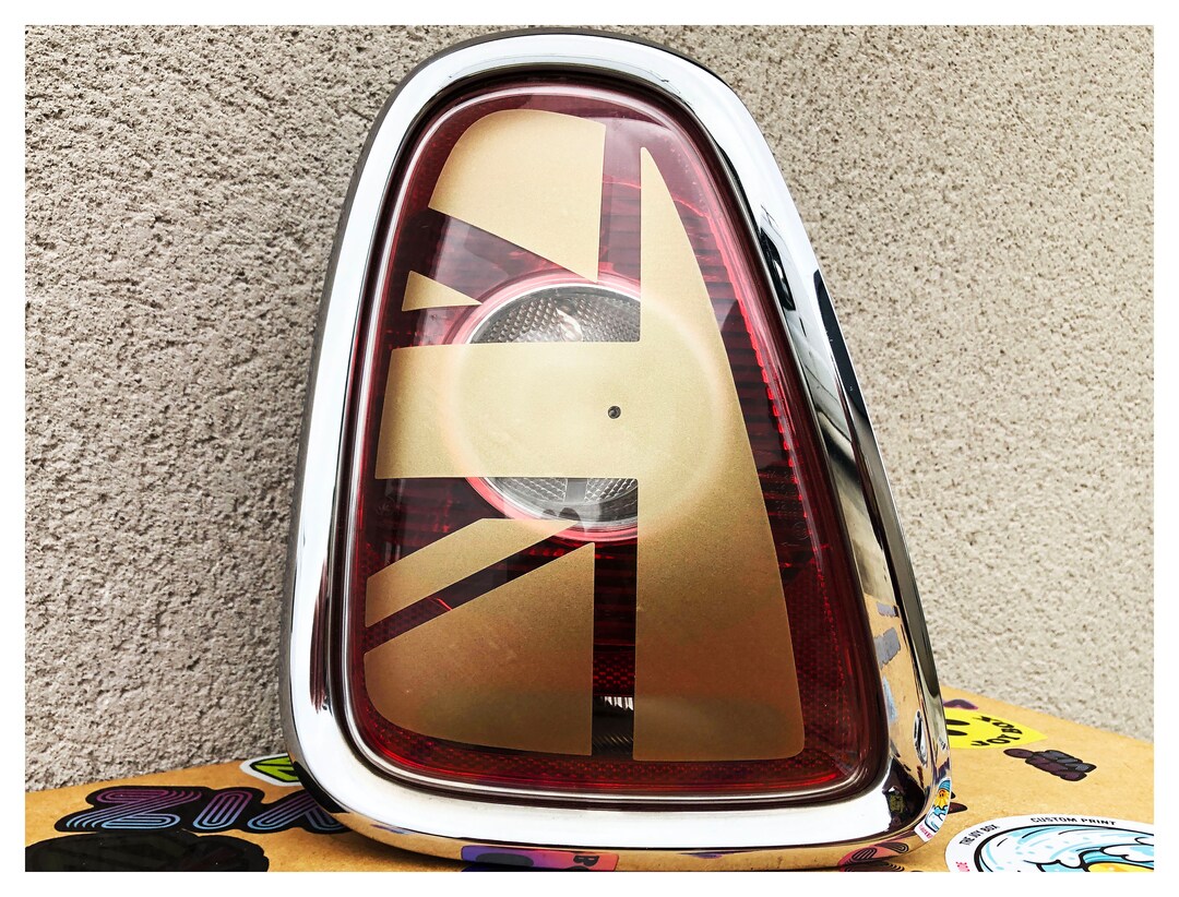 GOLD ETCHED Union Jack Rear Tail Light Cooper Accessory Stickers Decals ...