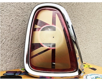 GOLD ETCHED Union Jack Rear Tail Light Cooper Accessory Stickers Decals for MINI R56 R57 R58 R59
