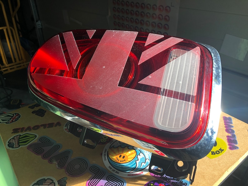 Etch Union Jack Rear Tail Light Cooper Accessory Stickers Etsy