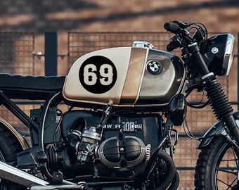 9cm (2 Supplied) GLOSS Vintage Cafe Racer Style Motorcycle Gas