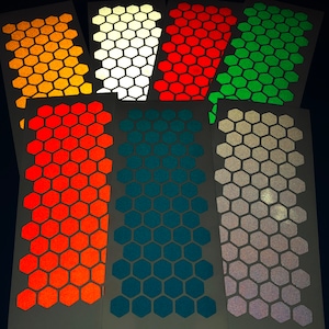 Decalques adesivos de bicicleta de carga de vinil recortados hexágono reflexivo Veloviz (PEQUENO)