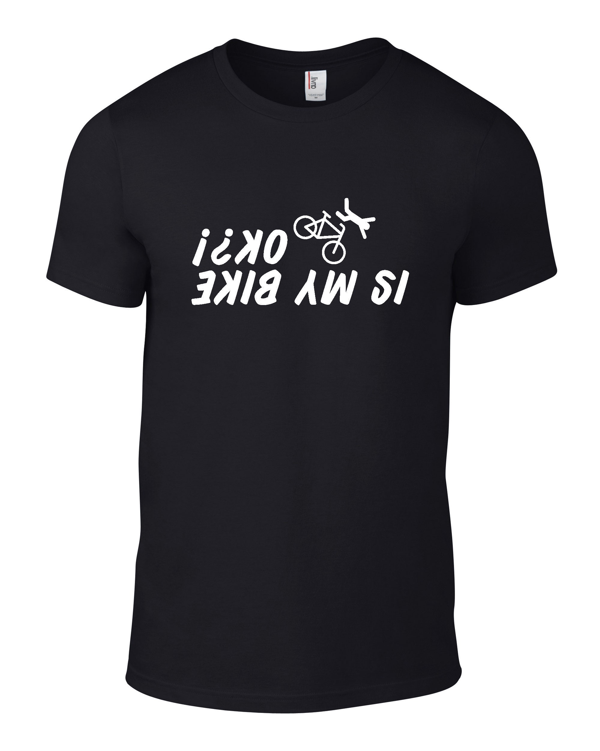 Image of Is My Bike Ok | Crash Funny Mens Regular Fit Cotton Cycling T Shirt