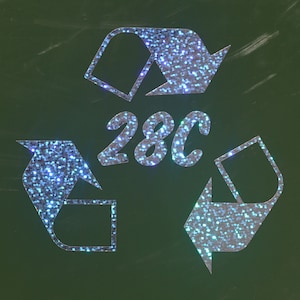 Recycle Wheelie Bin House Number Sticker Sparkle *effect*