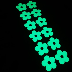 Glow In The Dark FLOWER Stickers Peel and Stick Aufkleber